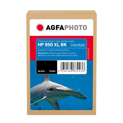 Productafbeelding van AgfaPhoto inktpatroon APHP950BXL, compatibel met HP CN045AE 950XL, zwart