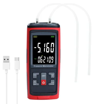 Digitaler Differenzdruckmesser, Dual-Port, ±50 kPa, 13 Einheiten, Datenlogger