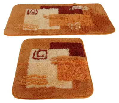 Immagine prodotto di Set di due tappetini antiscivolo per il bagno, color terracotta, dimensioni 50 x 90 cm e 50 x 45 cm