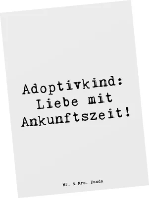 Produktbild von Mr. & Mrs. Panda Postkarte Spruch Adoptivkind Liebe - Weiß - Geschenk, Postkarten, Familienbande, Grußkarte, Ansichtskarte, Familienmitglieder, Familie, Freude, Fotokarte