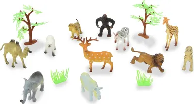 Image de Set de jeu animalier Wild Animals 3,5" 16 pcs.