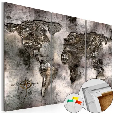 Obrázek produktu pro Vliesstoff Korkbild - Opalescent Map 120x80 cm Karten k-A-0050-p-g