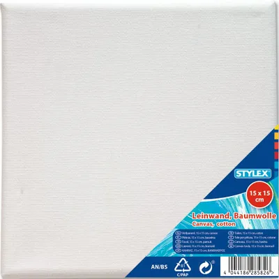 Produktbild von Stylex 28582, Lackierung, Vorgestreckte Leinwand, Weiß, Baumwolle, 150 mm, 150 mm