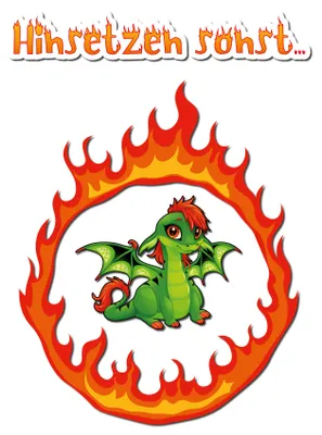 Produktbild von Deko Aufkleber Toilettendeckel – Lustiger Badezimmer Funsticker für WC Deckel / Spülkasten R173-05 Drache