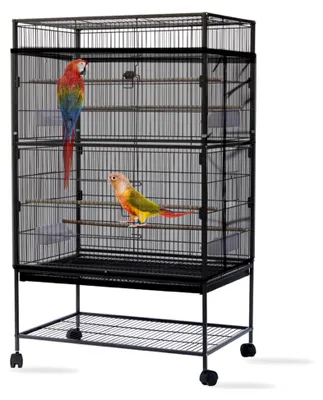 Produktbild von Große Vogelkäfigabdeckung, Extra großes Netz für Vogelkäfige, Einstellbare Abdeckung für Papageienkäfige (Schwarz)