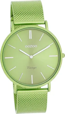 Produktbild von Oozoo Damen Armbanduhr grün Analog Vintage Series Edelstahlarmband D2UOC20330