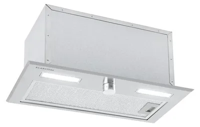Obrázek produktu pro Klarstein Simplica 52 digestoř, zabudovaná digestoř, šířka 52 cm, průtok odsávaného vzduchu: 400 m³/h, možnost recirkulace, otočný knoflík, 3 úrovně, LED osvětlení: 2 x 1,5 W, digestoř, ušlechtilá ocel