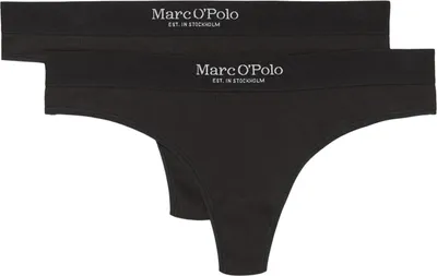 Produktbild von Marc O´Polo Damen String 2-Pack Iconic Rib - Schwarz - Größe L