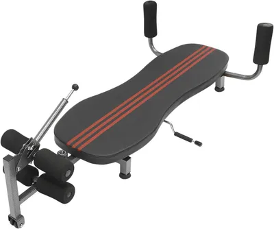 Productafbeelding van Rugstrekker Decompressiebank - Rugstretchapparaat Liggend - Rugklachten Verlichten - Verstelbare Beensteunen - 145-185 cm - Zwart en Rood