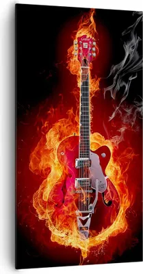 Produktbild von Bild auf Leinwand - Leinwandbild - Instrument Flammen Saiten - 65x120cm - Wand Bild - Wanddeko - Leinwanddruck - Bilder - Kunstdruck - Wanddekoration - Leinwand bilder - Wandkunst - PA65x120-0201