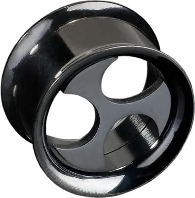 Produktbild von viva-adorno 1 Stück 8mm Edelstahl Flesh Tunnel Plug Triskele Tubetunnel Innengewinde Ohr Piercing 6 - 16mm Z288,schwarz