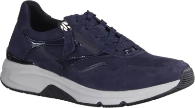 Obrázok produktu pre Gabor Comfort 76896-46 Rollingsoft šnurovacia obuv, dámska, kožená, tmavo modrá - dámska obuv, pohodlná šnurovacia obuv, modrá, koža/textil (nubuk/čierna/foulardcalf)