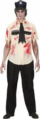 Productafbeelding van ZOMBIE POLITIEAGENT (Shirt, broek, stropdas, hoed). Maat: L