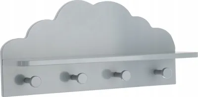 Produktbild von Kleiderhaken für Kinder "Wolke" - grau 22 × 48 cm - Atmosphera créateur d'intérieur