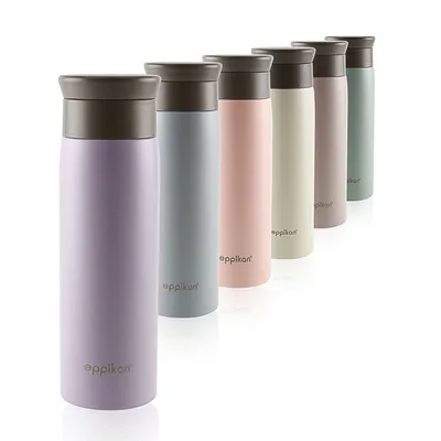Produktbild von eppikan® eppiToGo Edelstahl Thermobecher- Isolierbecher, Kaffee-to-go Becher, 500 ml Travel Mug, Autobecher, auslaufsicher mit hygienischer 360°-Trinköffnung (Pastel Purple)