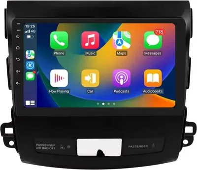 Zdjęcie produktu dla Radio samochodowe z Bluetooth i CarPlay do Mitsubishi Outlander II (2005–2012) – kompatybilne z Apple i Android – system stereo – system nawigacyjny – 2 GB pamięci RAM, 32 GB pamięci wewnętrznej