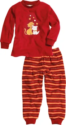 Immagine prodotto di Playshoes, pigiama in pile per bambini unisex, due pezzi, motivo gatti, taglia 98
