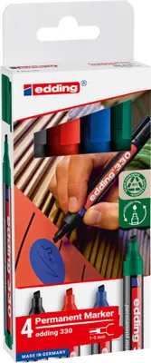 Produktbild von Permanentmarker 4-330-4-2 1-5mm sortiert 4 Stück Packung mit 10 Stück