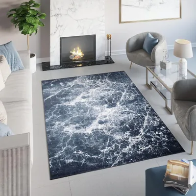 Immagine prodotto di Tappeto Tapiso TOSCANA Moderno Grigio Blu Soggiorno OEKO-TEX 140 x 200 cm