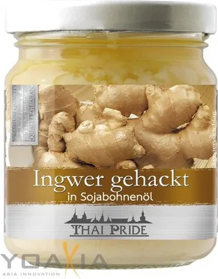 Produktbild von THAI PRIDE Ingwer gehackt in Sojabohnenöl 175g | Ginger | EXOTIC FOOD