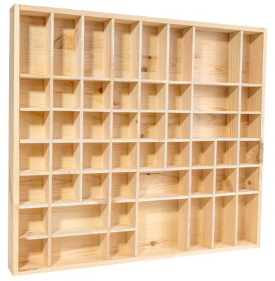 Productafbeelding van Creative Deco Wandvertoningskast Planken, 52 x 46 x 5 cm, 51 Vakken