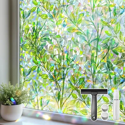 Productafbeelding van Raamfolie - Privacyfolie met regenboogeffect - Lichtdoorlatende zelfklevende folie voor glasoppervlakken - 44 x 100 cm