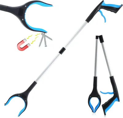 Obrázok produktu pre Sklopná Chňapka, Hliníkový Chytač Odpadu, Teleskopická Rukoväť do 110 cm, Magnetické Hroty, pre Seniorov