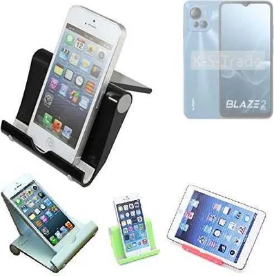 Produktbild von K-S-Trade Handy-Ständer kompatibel mit Lava Blaze 2 Pro faltbarer Tischständer Smartphone Tablet Halterung Reise