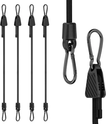 Zdjęcie produktu dla Elastyczne linki napinające z karabińczykami, 4 sztuki, długość 100 cm, do mocowania
