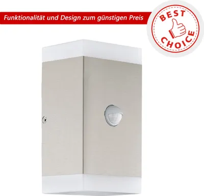 Produktbild von Eglo 75546 CARPINERA LED Außen-Wandleuchte 2X4,6W Sensor Edelstahl Warmweiss IP44
