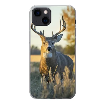 Produktbild von MuchoWow® Handyhülle Schutzhülle Hülle für iPhone 13 Hirsche - Gras - Herbst - Geweih - Natur - Tiere Silikon Softcase Handy Hülle - Karteninhaber