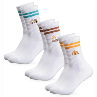 Produktbild von Occulto Damen & Herren Motiv Tennissocken 3er Pack (Modell: Rio) Camper 39-42