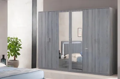 Obrázok produktu pre Nábytok do spálne Šatníková skriňa Šatníková skriňa 6 dverí drevo