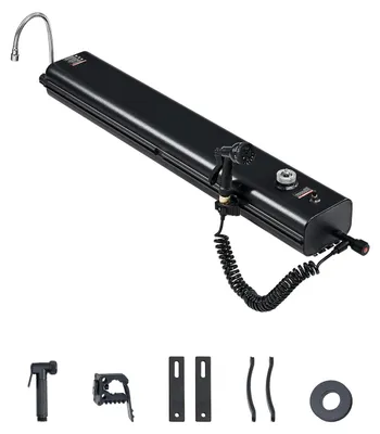 Produktbild von VEVOR Dachträger Wassertank, 17 Liter, Mehrfach-Ausschüttung Outdoor-Tank mit 2 Spritzschutzpaneelen & T-Slot, Hochkapazitäts-Aluminiumtank mit Druckanschluss, geeignet für Kofferräume, Überrollbügel, Querträger, 4.5gal