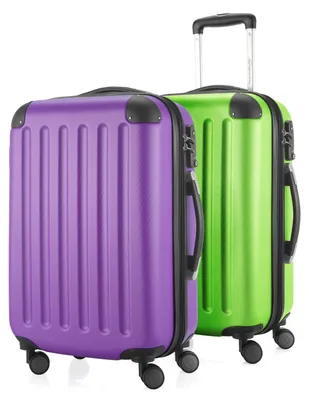 Produktbild von HAUPTSTADTKOFFER - Spree - 2 x Handgepäck-Trolleys mit Dehnfalte, Kofferset Kabinenkoffer-Set, Bordgepäck erweiterbar TSA, 4 Rollen 55 cm, 42 Liter,Apfelgrün-Aubergine
