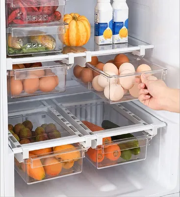 Kühlschrank-Organizer transparent, verstellbar 29-47 cm, 1 Stück