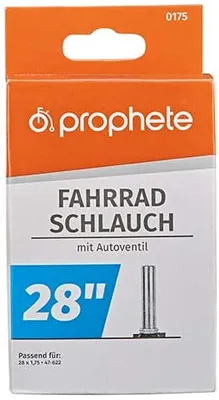 Produktbild von Prophete 175 Fahrradschlauch 28 x 1,75 x 2, auch für 29er geeignet, Autoventil