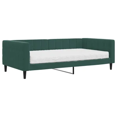 Produktbild von Tagesbett mit Matratze Dunkelgrün 100x200 cm Samt