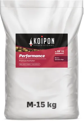 Produktbild von KOIPON Performance 15kg 6mm Sommer-Koifutter mit 6% Spirulina schwimmend