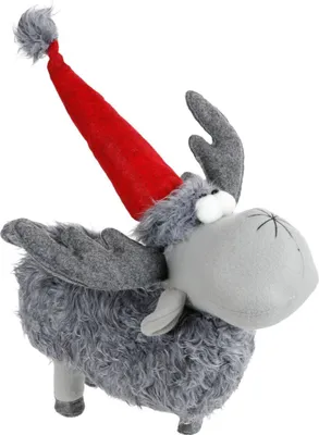 Produktbild von Deko-Rentier mit Mütze Weihnachtsfigur Weihnachtsdeko Winterdeko Dekofigur