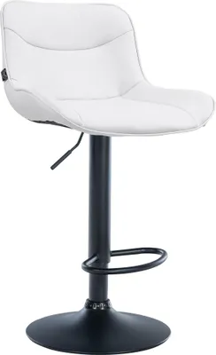 Immagine prodotto di Sedia da bar Vonore - Pelle finta, struttura nera - Bianco
