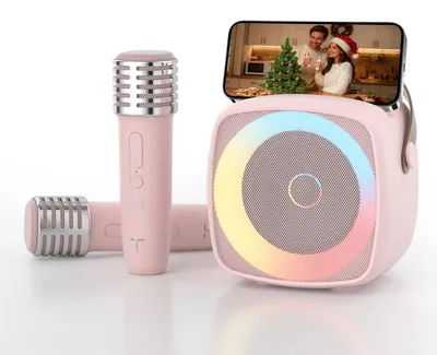 Obrázek produktu pro Karaoke systém karaoke sada mikrofon - Bluetooth 5.0 - AUX - Růžová