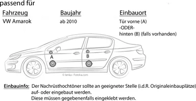 Produktbild von Lautsprecher Boxen JBL 16,5cm System Auto Einbausatz - Einbauset passend für VW Amarok Front Heck - justSOUND