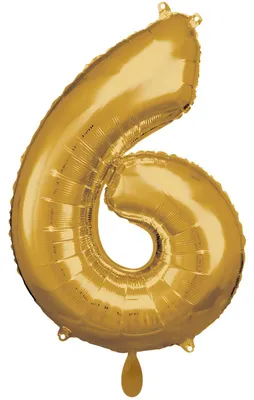 Immagine prodotto di Palloncino in foil numero 6 oro - 86 cm