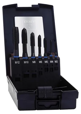 Obrázek produktu pro Exact HM7 strojní závitníky 7 ks M3 - M12 ( 42305 ) HSS-E VAP forma B metrická pro nerezovou ocel