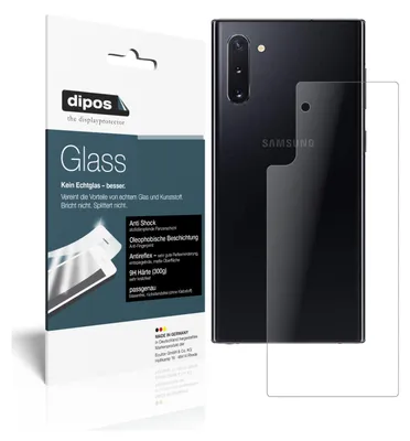 Produktbild von 2x Schutzfolie für Samsung Galaxy Note 10 Rückseite matt - Anti-Shock 9H Folie dipos Glass Kunststoffglas