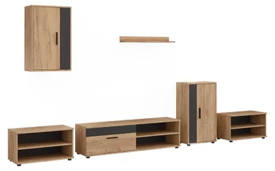 Obrázok produktu pre Nástenná skrinka Vicco Berno Dub Goldkraft/antracitová 6-dielna sada, Model 59205