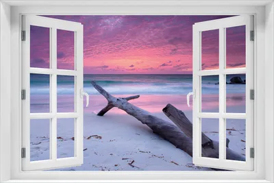 Produktbild von Wallario Poster mit Fenster-Illusion: Abendhimmel bei Sonnenuntergang, Größe: 61 x 91,5 cm (Maxiposter)