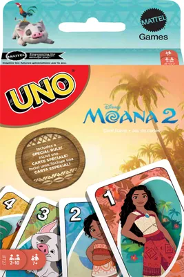 Produktbild von Mattel Games UNO Disney Moana 2 Kartenspiel für Kinder, Erwachsene & Familie mit Deck & Sonderregel, inspiriert vom Film – UNO Vaiana