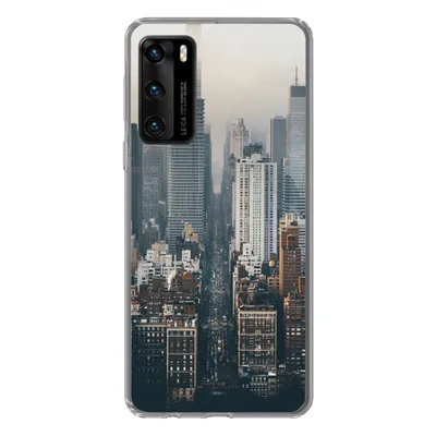 Produktbild von MuchoWow® Handyhülle Schutzhülle Hülle für Huawei P40 Skyline von New York Silikon Softcase Handy Hülle - Handytasche